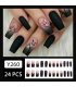 NA081 - Black Plant Flower Manicure Nails